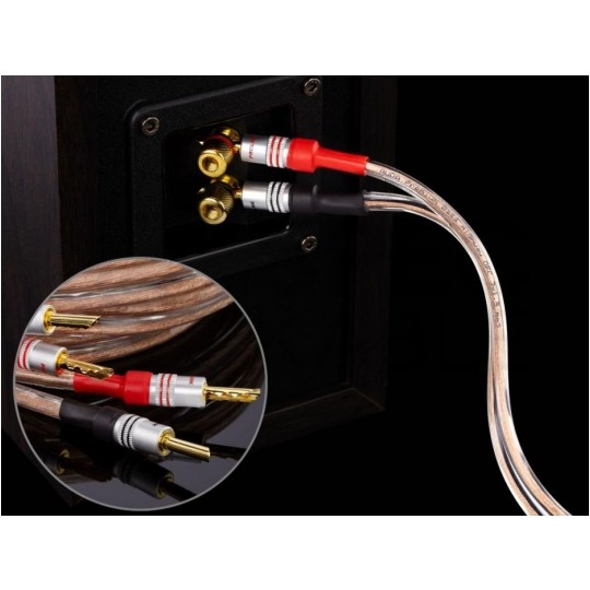 AUDA Premium Bass Komplet 2x Kabel głośnikowy 2x4mm2 OFC wtyki bananowe 3m