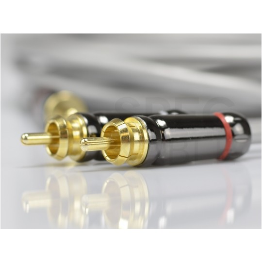 AUDA Prestige Kabel Audio AUX mini Jack 3,5mm Stereo (wtyk) / 2x RCA Cinch (wtyk) 1,8m