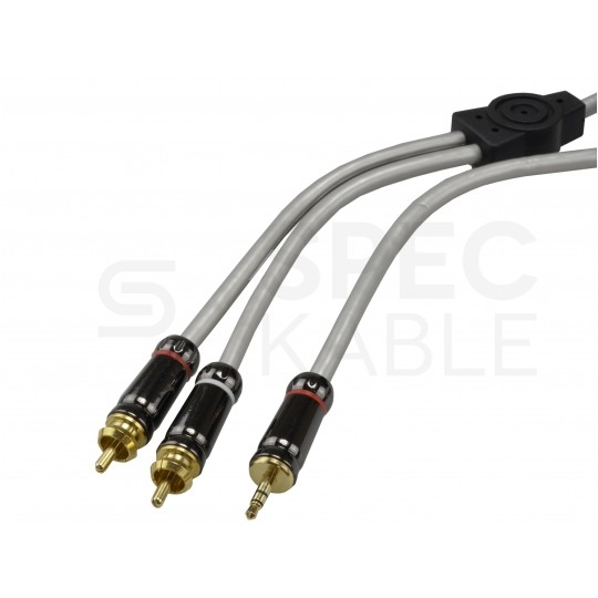 AUDA Prestige Kabel Audio AUX mini Jack 3,5mm Stereo (wtyk) / 2x RCA Cinch (wtyk) 10m