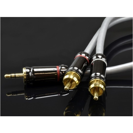 AUDA Prestige Kabel Audio AUX mini Jack 3,5mm Stereo (wtyk) / 2x RCA Cinch (wtyk) 3m
