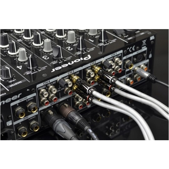 AUDA Prestige Kabel Audio AUX mini Jack 3,5mm Stereo (wtyk) / 2x RCA Cinch (wtyk) 3m