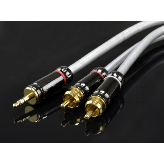 AUDA Prestige Kabel Audio AUX mini Jack 3,5mm Stereo (wtyk) / 2x RCA Cinch (wtyk) 5m