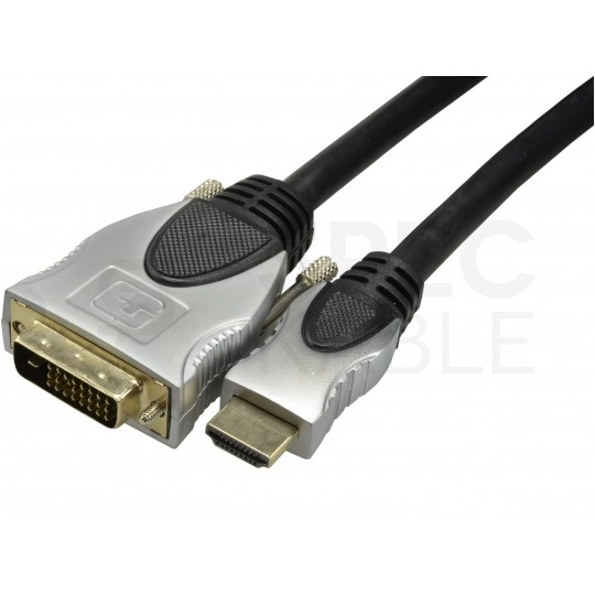 AUDA Prestige Kabel DVI-D Single Link / HDMI 1.4 FHD@60 (wtyk / wtyk) 30m