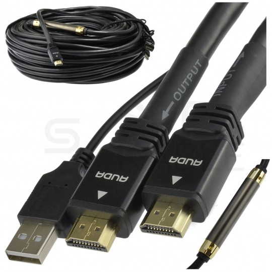 AUDA Prestige Kabel HDMI 1.4a Premium High Speed Full HD 4K@24 45m ze wzmacniaczem USB