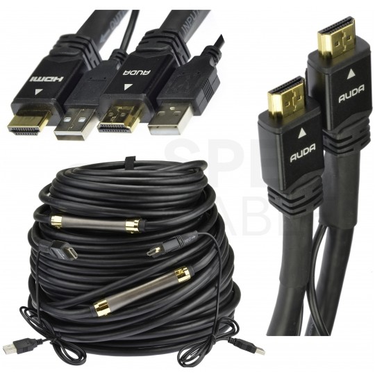 AUDA Prestige Kabel HDMI 1.4a Premium High Speed Full HD 4K@24 60m ze wzmacniaczem USB