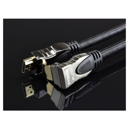 AUDA Prestige Kabel HDMI 2.0 4K Premium High Speed Ultra HD 4K@60 kątowy 270° 1m