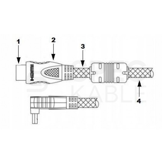 AUDA Prestige Kabel HDMI 2.0 4K Premium High Speed Ultra HD 4K@60 kątowy 270° 1m