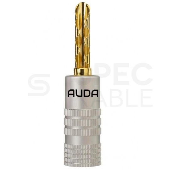 AUDA Prestige Wtyk głośnikowy typu BANAN skręcany półotwarty pozłacany czarny