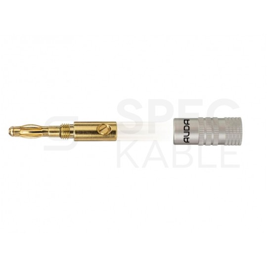 AUDA Prestige Wtyk głośnikowy typu BANAN skręcany prosty pozłacany czarny