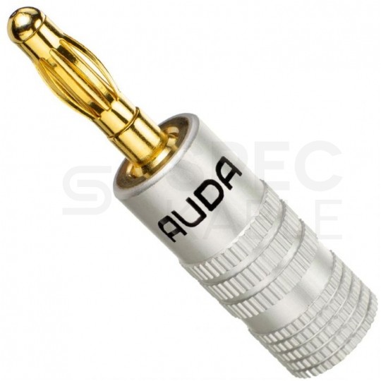 AUDA Prestige Wtyk głośnikowy typu BANAN skręcany prosty pozłacany czarny