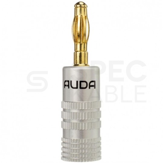 AUDA Prestige Wtyk głośnikowy typu BANAN skręcany prosty pozłacany czarny