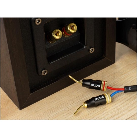 AUDA Prestige Wtyk głośnikowy typu SZPILKA skręcany pozłacany czarny