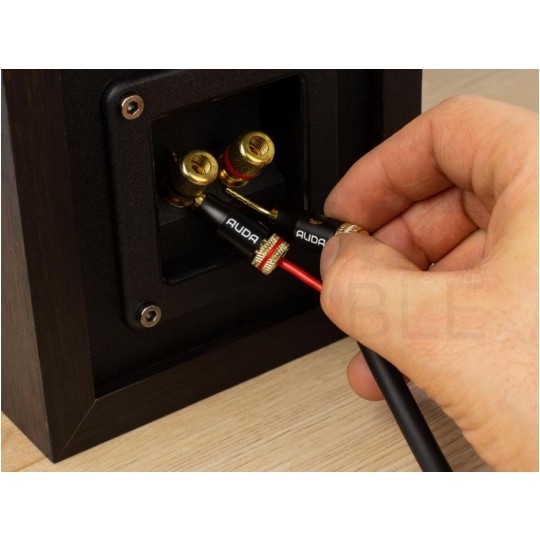 AUDA Prestige Wtyk głośnikowy typu SZPILKA skręcany pozłacany czarny