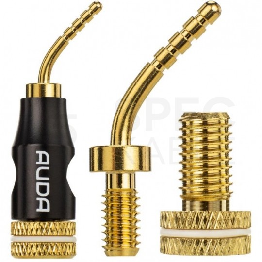 AUDA Prestige Wtyk głośnikowy typu SZPILKA skręcany pozłacany czarny