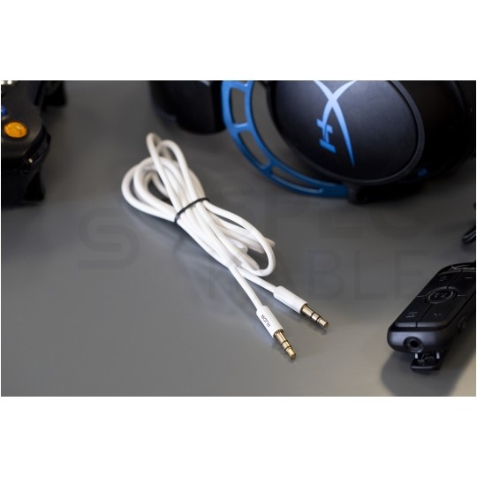 AUDA Slim Kabel Audio AUX mini Jack 3,5mm Stereo (wtyk / wtyk) Biały 0,5m