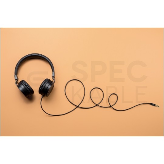 AUDA Slim Kabel Audio AUX mini Jack 3,5mm Stereo (wtyk / wtyk) Czarny 0,5m