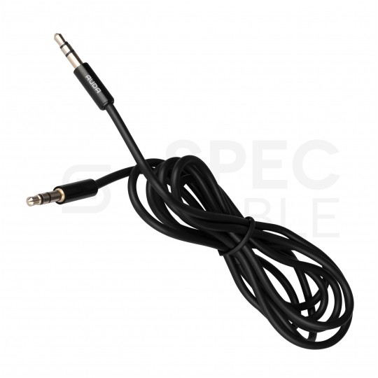 AUDA Slim Kabel Audio AUX mini Jack 3,5mm Stereo (wtyk / wtyk) Czarny 0,5m