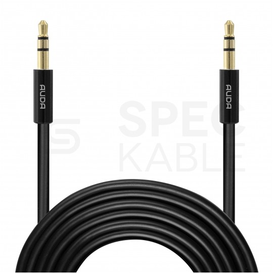 AUDA Slim Kabel Audio AUX mini Jack 3,5mm Stereo (wtyk / wtyk) Czarny 0,5m