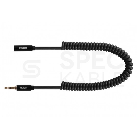 AUDA Slim Przedłużacz spiralny Audio AUX mini Jack 3,5mm Stereo (wtyk / gniazdo) 1,5m