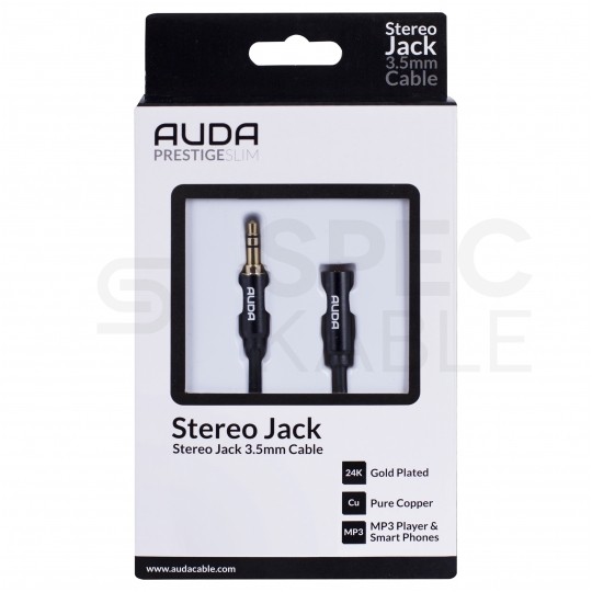 AUDA Slim Przedłużacz spiralny Audio AUX mini Jack 3,5mm Stereo (wtyk / gniazdo) 1,5m