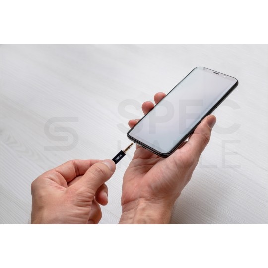 AUDA Slim Przedłużacz spiralny Audio AUX mini Jack 3,5mm Stereo (wtyk / gniazdo) 1,5m