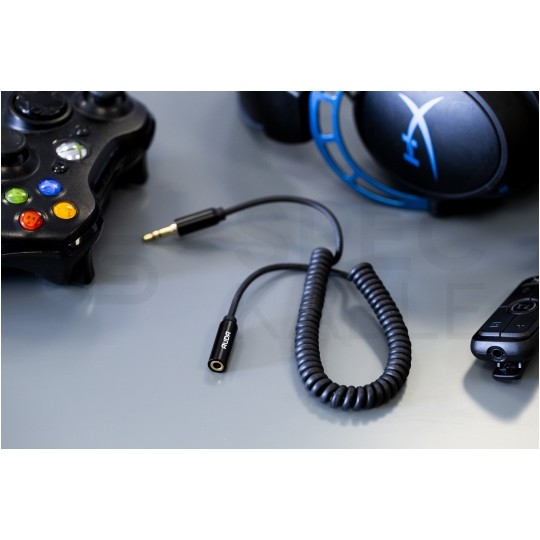 AUDA Slim Przedłużacz spiralny Audio AUX mini Jack 3,5mm Stereo (wtyk / gniazdo) 1,5m