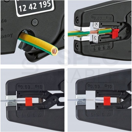 Automatyczny ściągacz izolacji uniwersalny 0,03-10,0mm2 do kabli okrągłych MultiStrip10 KNIPEX 12 42 195