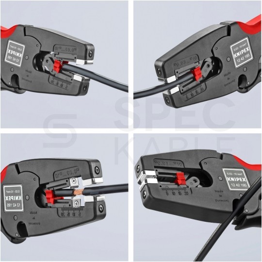Automatyczny ściągacz izolacji uniwersalny 0,03-10,0mm2 do kabli okrągłych MultiStrip10 KNIPEX 12 42 195