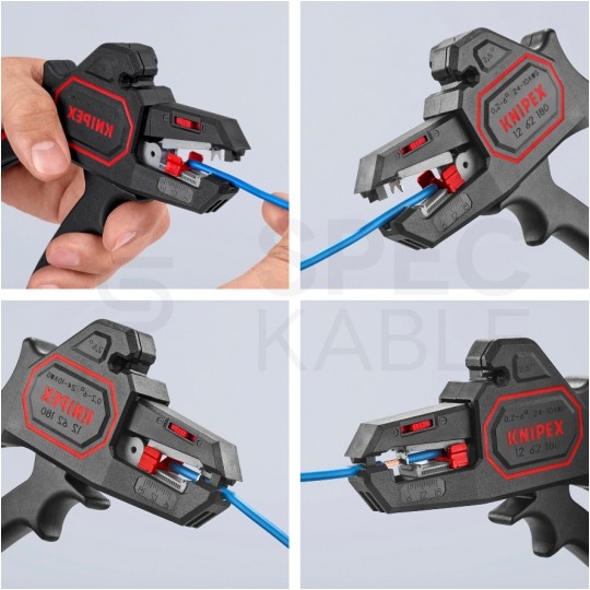 Automatyczny ściągacz izolacji uniwersalny 0,2-6,0mm2 do kabli okrągłych KNIPEX 12 62 180