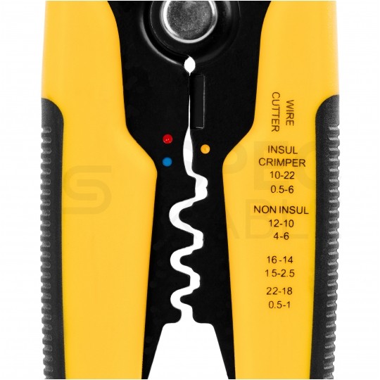 Automatyczny ściągacz izolacji uniwersalny 0,5-6mm2 do kabli okrągłych i płaskich (YDYp, YDY, YKY, LGY) oraz solarnych PV czołowy 205mm NEKU