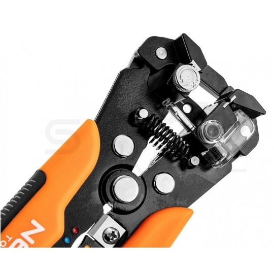 Automatyczny ściągacz izolacji uniwersalny 0,5-6mm2 do kabli solarnych PV czołowy 205mm + akcesoria (opaski zaciskowe, końcówki kablowe) NEO 01-542