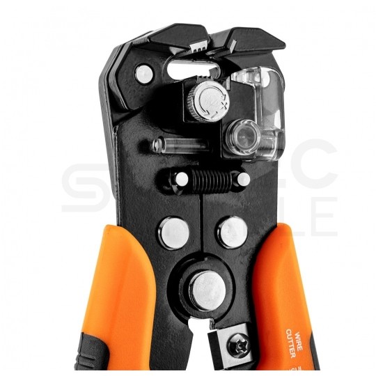 Automatyczny ściągacz izolacji uniwersalny 0,5-6mm2 do kabli solarnych PV czołowy 205mm + akcesoria (opaski zaciskowe, końcówki kablowe) NEO 01-542