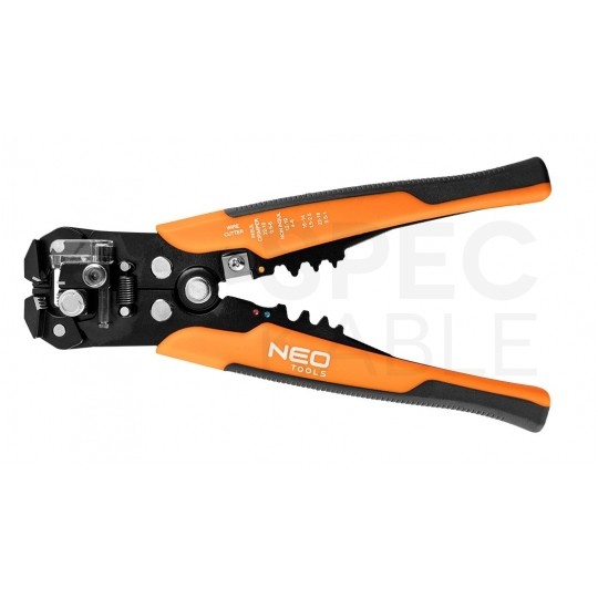 Automatyczny ściągacz izolacji uniwersalny 0,5-6mm2 do kabli solarnych PV czołowy 205mm + akcesoria (opaski zaciskowe, końcówki kablowe) NEO 01-542