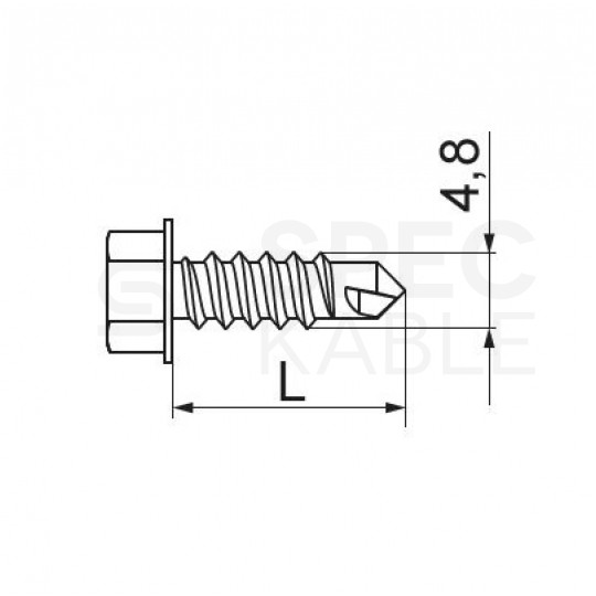BAKS Wkręt samowiercący SMD 4,8x16 mm do uchwytów kablowych UDF / UEF