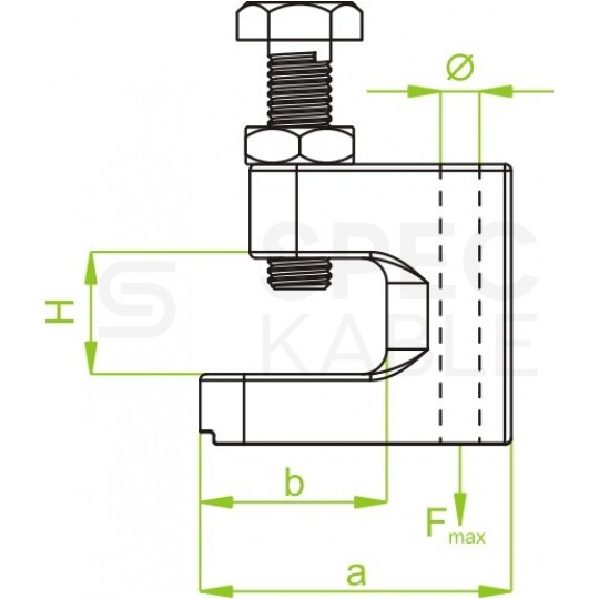 BAKS Zacisk ZK8/19 zacisk nośny dokręcany TKN M8