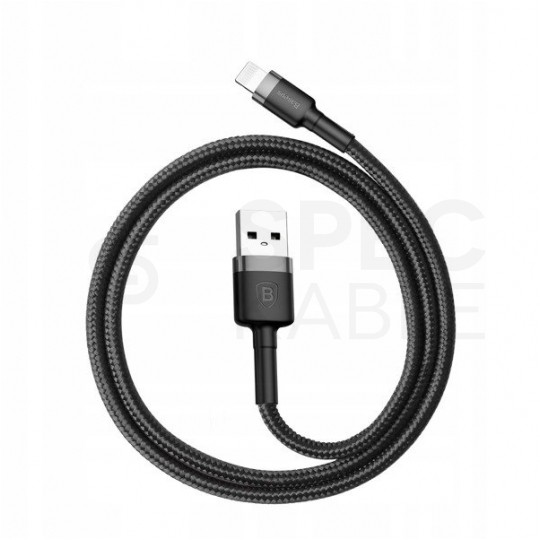 BASEUS Kabel USB 2.0 A / Lightning 8-pin (wtyk / wtyk) czarny 0,5m