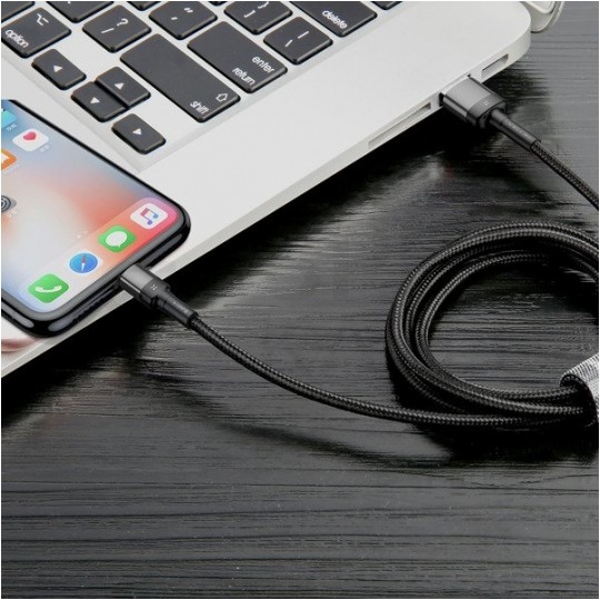BASEUS Kabel USB 2.0 A / Lightning 8-pin (wtyk / wtyk) czarny 2m