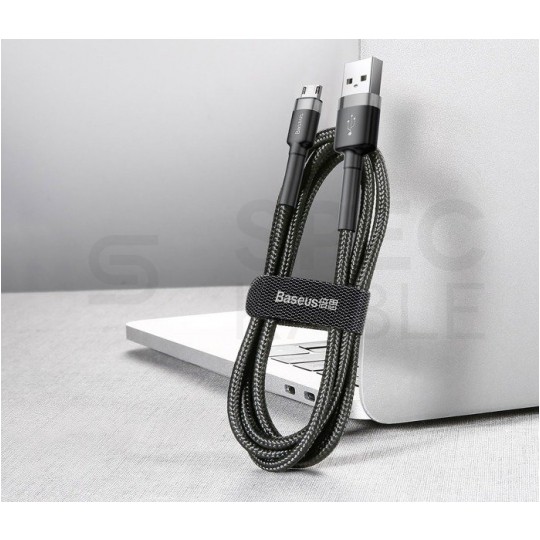 BASEUS Kabel USB 2.0 A / micro-B (wtyk / wtyk dwustronny) Quick Charge 3.0 czarny 0,5m