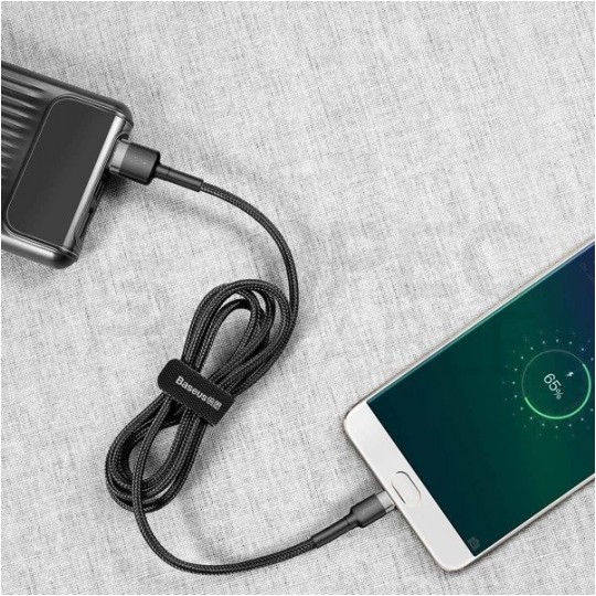 BASEUS Kabel USB 2.0 A / micro-B (wtyk / wtyk dwustronny) Quick Charge 3.0 czarny 0,5m