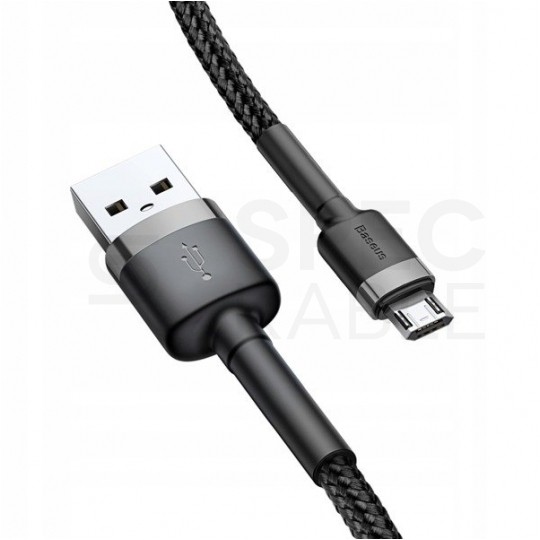 BASEUS Kabel USB 2.0 A / micro-B (wtyk / wtyk dwustronny) Quick Charge 3.0 czarny 0,5m