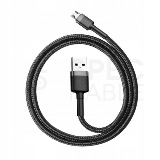 BASEUS Kabel USB 2.0 A / micro-B (wtyk / wtyk dwustronny) Quick Charge 3.0 czarny 0,5m