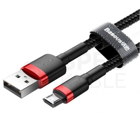 BASEUS Kabel USB 2.0 A / micro-B (wtyk / wtyk dwustronny) Quick Charge 3.0 czarny 2m