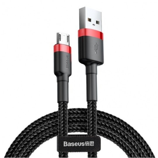 BASEUS Kabel USB 2.0 A / micro-B (wtyk / wtyk dwustronny) Quick Charge 3.0 czarny 2m