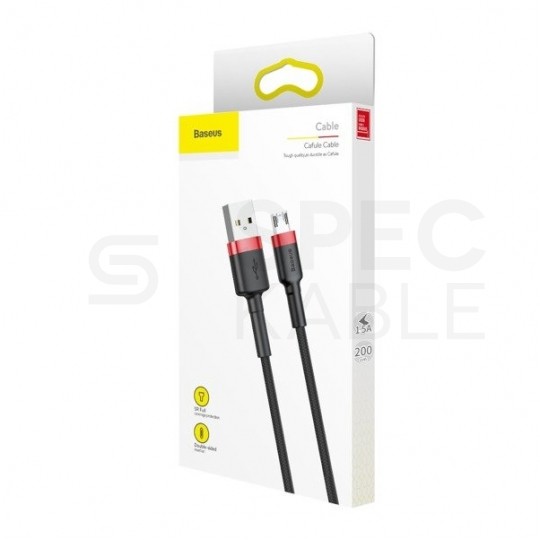 BASEUS Kabel USB 2.0 A / micro-B (wtyk / wtyk dwustronny) Quick Charge 3.0 czarny 2m