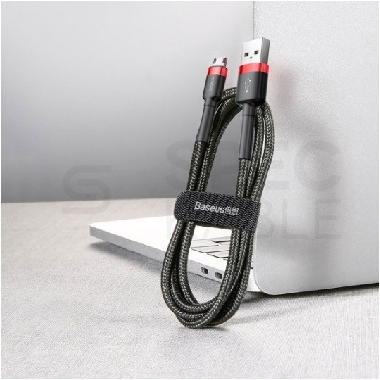 BASEUS Kabel USB 2.0 A / micro-B (wtyk / wtyk dwustronny) Quick Charge 3.0 czarny 2m