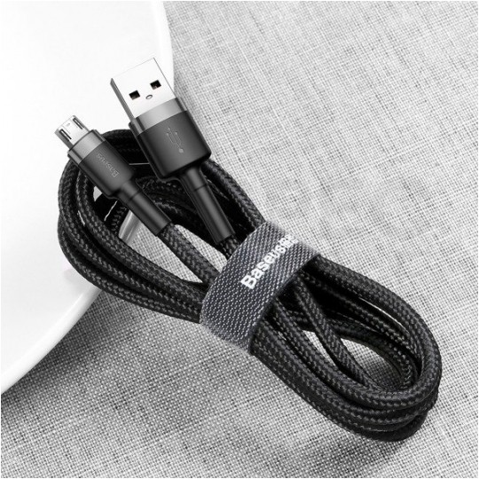 BASEUS Kabel USB 2.0 A / micro-B (wtyk / wtyk dwustronny) Quick Charge 3.0 czarny 3m