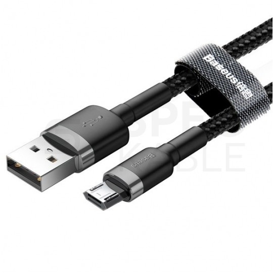 BASEUS Kabel USB 2.0 A / micro-B (wtyk / wtyk dwustronny) Quick Charge 3.0 czarny 3m