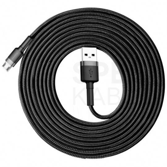 BASEUS Kabel USB 2.0 A / micro-B (wtyk / wtyk dwustronny) Quick Charge 3.0 czarny 3m
