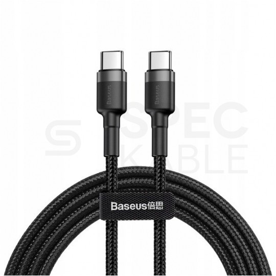 BASEUS Kabel USB 2.0 typ-C (wtyk / wtyk) Quick Charge 3.0 Power Delivery 2.0 (3A 60W) 1m