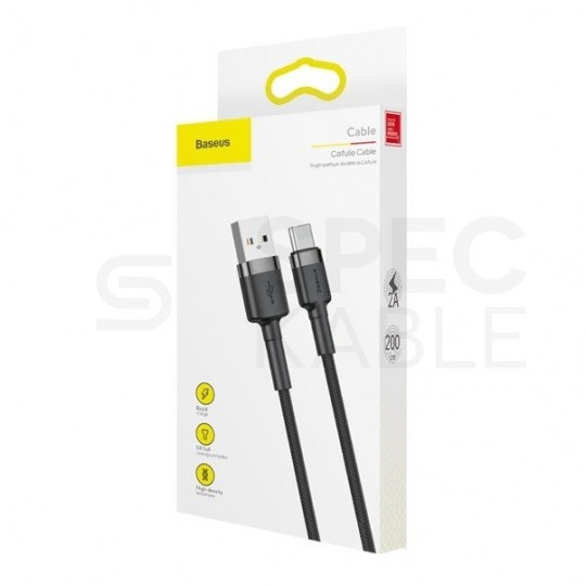 BASEUS Kabel USB 3.0 typ-C / A (wtyk / wtyk) Quick Charge 3.0 czarny 2m